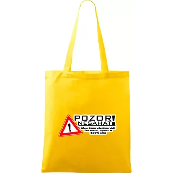 Pozor nesahat - moje žena - Taška bavlněná - 42 x 38 cm ( Žlutá )
