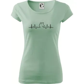 Dámské tričko Border kolie EKG - Dámské triko Pure - S ( Sage )