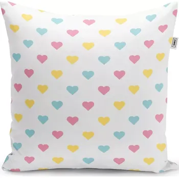 Polštář Sablio Polštář Tříbarevná srdíčka - 40x40 cm