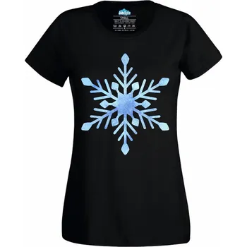 Dámské tričko Dámské tričko Sněhová Vločka (Velikost: XXL, Barva: Černá)