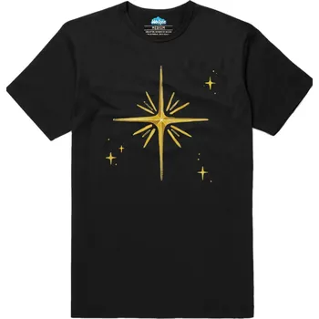 Pánské tričko Pánské tričko Zářivá Vánoční Hvězda (Velikost: S, Barva: Černá)