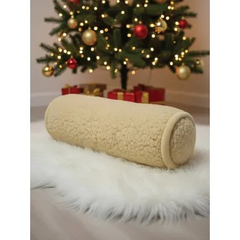 Polštář Polštářek pod hlavu ve tvaru válce z ovčí vlny