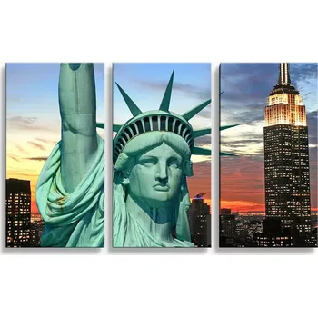 Obraz Sablio Obraz - 3-dílný Socha Svobody - 120x80 cm