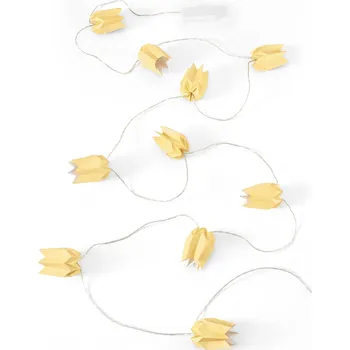 Vánoční dekorace 629708 - Tchibo - Papírový světelný řetěz s LED - barva: žlutá