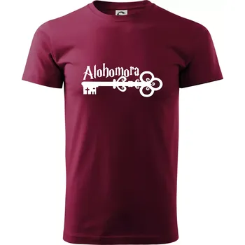 Pánské tričko Harry - Alohomora - Klasické pánské triko vyšší gramáže - M ( Garnet )
