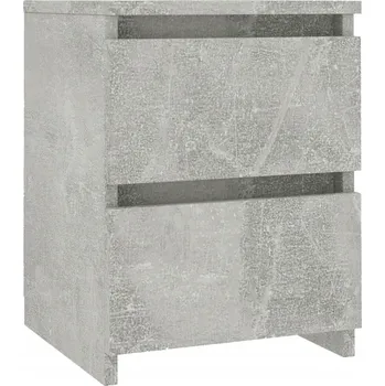 Noční stolek Noční stolek z materiálu na bázi dřeva, betonu šedý, 30x30x40 cm, 2 ks