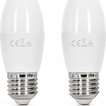 Žárovka 2x VÝKONNÁ LED ŽÁROVKA C37 SVÍČKA E27 10W STUDENÁ BÍLÁ 6500K 935lm