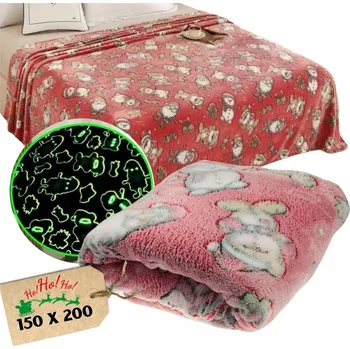 deka Vánoční deka SVÍTÍCÍ VE TMĚ 150 x 200 cm TEPLÁ PŘEHOZ