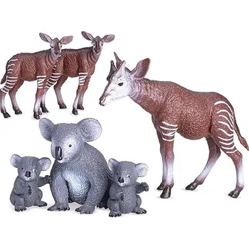Figurka Miktrotrading Zvířátka safari s mláďaty 4 - 12 cm, 6 ks