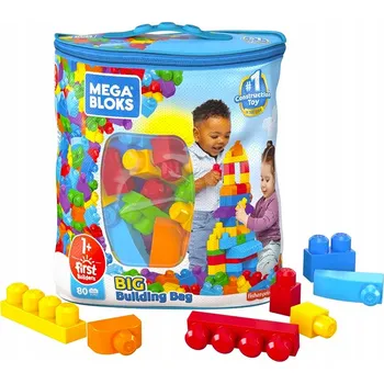 Stavebnice Mega Mega Bloks stavebnice v tašce 80 dílů modré / Mattel