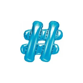 Balónek Fóliový balónek Znak # 35 cm Modrý na oslavu 14''