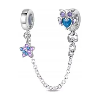 Řetízek Řetízek na ochranu sovy s hvězdičkou pro přívěsek beads stříbro 925 s925