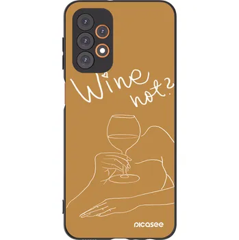 Pouzdro na mobilní telefon Picasee silikonový černý obal pro Samsung Galaxy A23 A235F 4G - Wine not