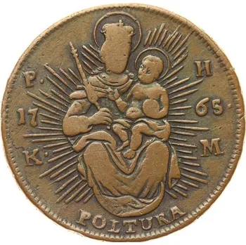Měděná mince 1 poltura KM, Marie Terezie, Rok 1765, Kod 4057, Krásná ! (Mince 1765, 1 poltura)