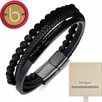 Náramek Náramek s gravírováním KOŽENÝ pánský trojitý