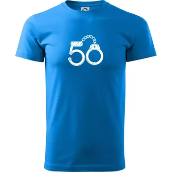 Narozeninové tričko pro policajta - pouta 50 - Klasické pánské triko vyšší gramáže - M ( Snorkel blue )