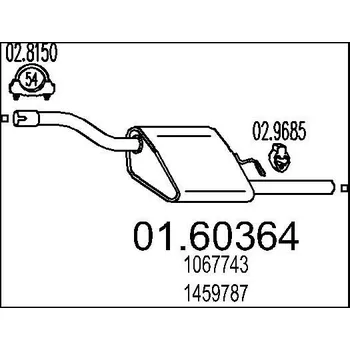 Tlumič výfuku Zadní tlumič výfuku MTS 01.60364