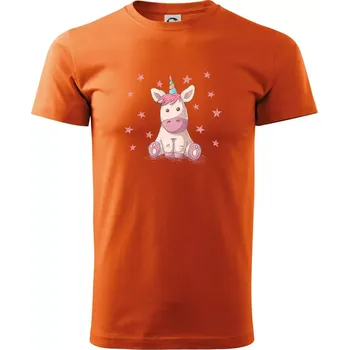 Pánské tričko Jednorožec miminko - Klasické pánské triko vyšší gramáže - S ( Oranžová )