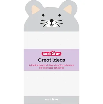 Blok Samolepicí bloček - Myš, 60 listů, 90 g, tečky, šedý