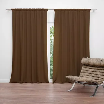 Závěs Sablio Závěs Čokoládově hnědá: 2ks 140x250cm