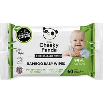 Dětská kosmetika Dětské vlhčené ubrousky, bambusové, rozložitelné, 60 ks, CHEEKY PANDA BABYWX12-GBR