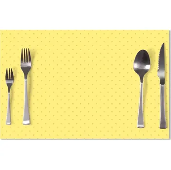 prostírání Sablio Prostírání Červené kroužky na žluté: 40x30cm