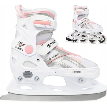 Kolečkové brusle RAVEN Nastavitelné inline brusle Raven Pulse 37/40 BÍLÁ|RŮŽOVÁ