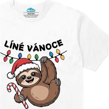 Pánské tričko Pánské tričko Líné Vánoce Mládě Lenochoda (Velikost: M, Barva: Bílá)