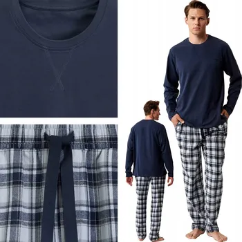 Podprsenka Atlantic pánské pyžamo NMP-393 s dlouhým rukávem, velikost XL