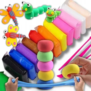 Modelovací hmota Pěnová Plastelína modelovací hmota, plastelína, modelína, polymerová hmota – 12 barev