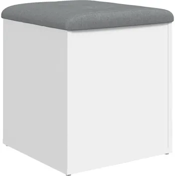 Zahradní nábytek Lavice s úložným prostorem a polstrovaným sedákem, bílá, 42x42x45 cm