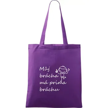 Můj brácha má prima bráchu! - Taška bavlněná - 42 x 38 cm ( Fialová )