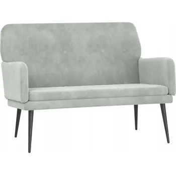 Zahradní lavice Sametová lavice se šikmým opěradlem, světle šedá 108x79x79 cm