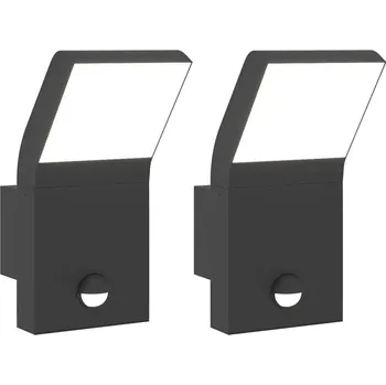 Nástěnné svítidlo Venkovní LED nástěnné svítidlo s PIR senzorem pohybu, 10x15x22 cm, černé