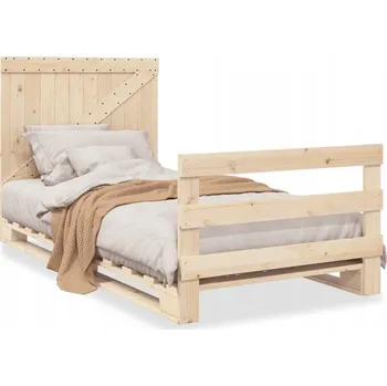 Postel Rám postele z masivního borovicového dřeva 200 x 100 x 104 cm, neošetřený
