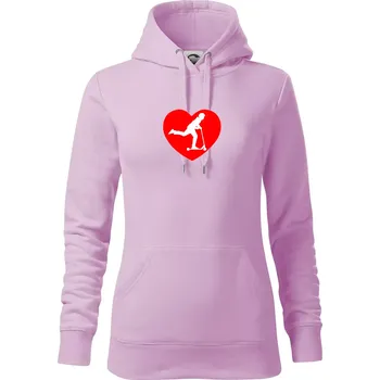 Dámská mikina Koloběžka srdce - Mikina dámská Cape s kapucí - XS ( Orchid )