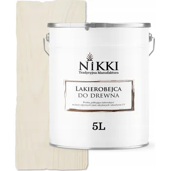 Lak na dřevo Lakýrnicová lazura NIKKI 5 l bílá polomatná