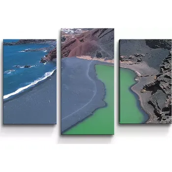 Obraz Sablio Obraz - 3-dílný Černé pobřeží - 75x50 cm