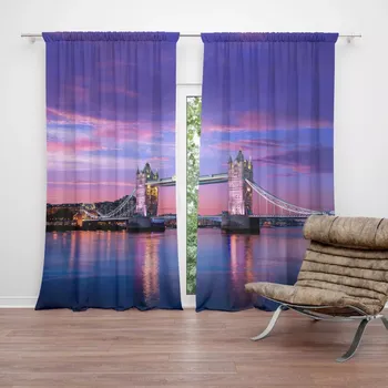 Závěs Sablio Závěs Londýn Tower Bridge: 2ks 140x250cm