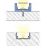 Přisazený hliníkový profil 17x8 mm, mléčný difuzor 2m *ML-761.001.43.2