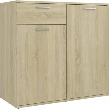 Komoda Komoda Minimalistická Dub Sonoma se 2 Dvířky a Zásuvkou 80x36x75 cm