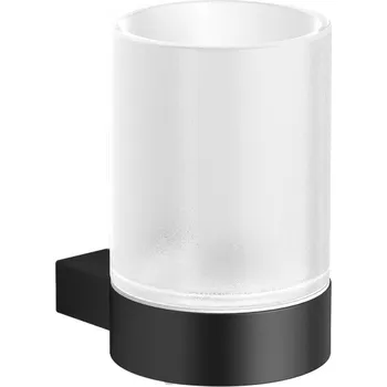 Držák na kartáček Langberger Lesina Držák kártáčků nástěnný, černý matný/matné sklo, 2129011A-BP