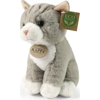Dětské zboží Rappa Plyšová kočka sedící šedá 23 cm SOFT COLLECTION, ECO-FRIENDLY