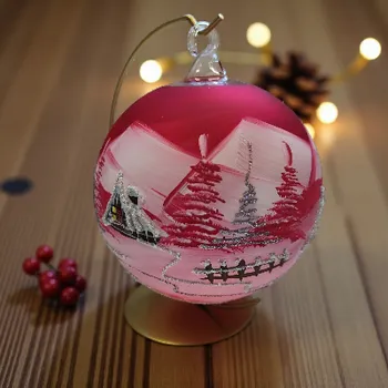 Svícen Skleněná koule na svíčku - červená matná