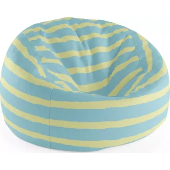 Sedací pytel Sablio Sedací vak Cocoon Modrožluté pruhy - 115 x 75 cm x 45 cm