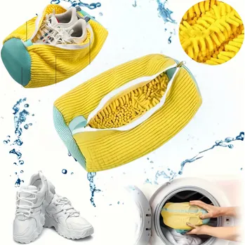 Obraz Žlutý prací vak na boty s mikrovláknem