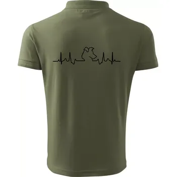 Pánská košile Border kolie EKG - Polokošile pánská Pique Polo 203 - S ( Khaki )