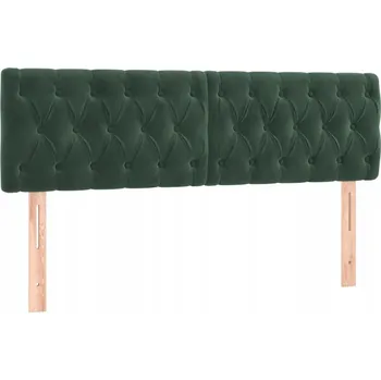Čelo postele sametové nastavitelné, tmavě zelené, 144x7x78/88 cm