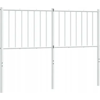 Klasické kovové Čelo Postele, bílé, 125x3x90 cm