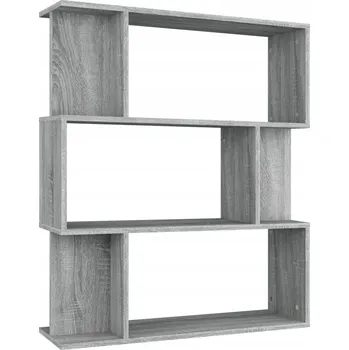 Knihovna Regál na knihy/přepážka šedý dub sonoma, 80x24x96 cm, dřevotříska